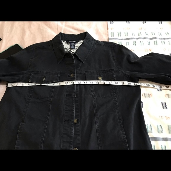 90s Vintage Black Denim Oversized Boyfriend Jacket Shacket - Picture 13 of 14